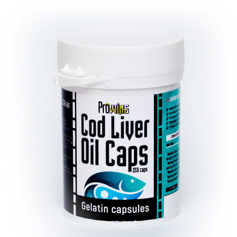 Prowins Cod Liver Oil 250 caps, aceite de hígado de bacalao en cápsulas de gelatina